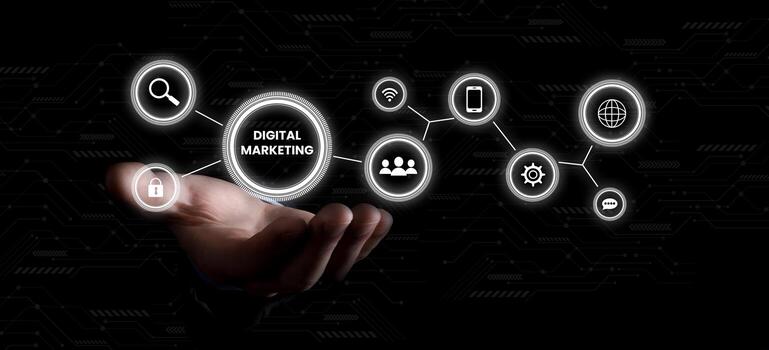 Texas small business owner reviewing digital marketing strategy with SEO analytics dashboard