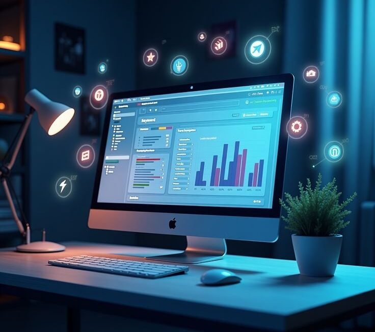 AI business analytics dashboard showing data-driven business insights