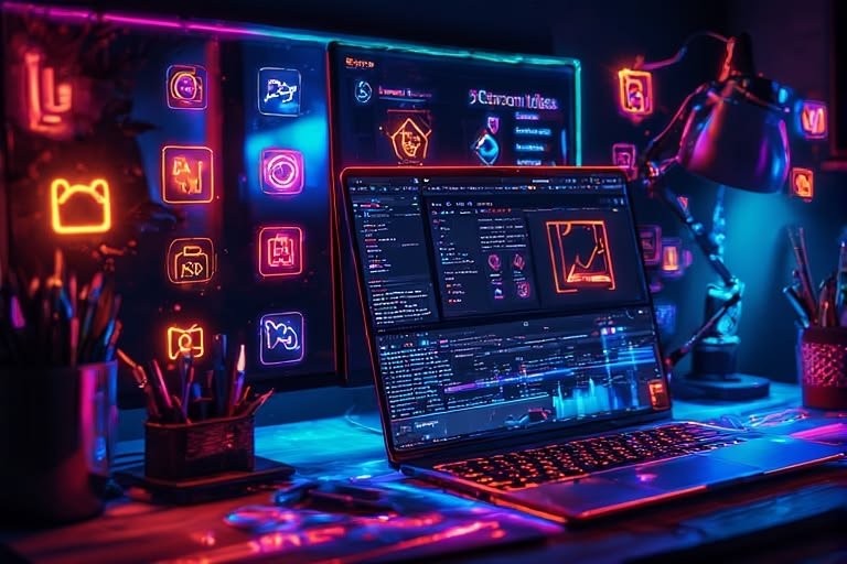 AI data analytics dashboard showing business trends and insights