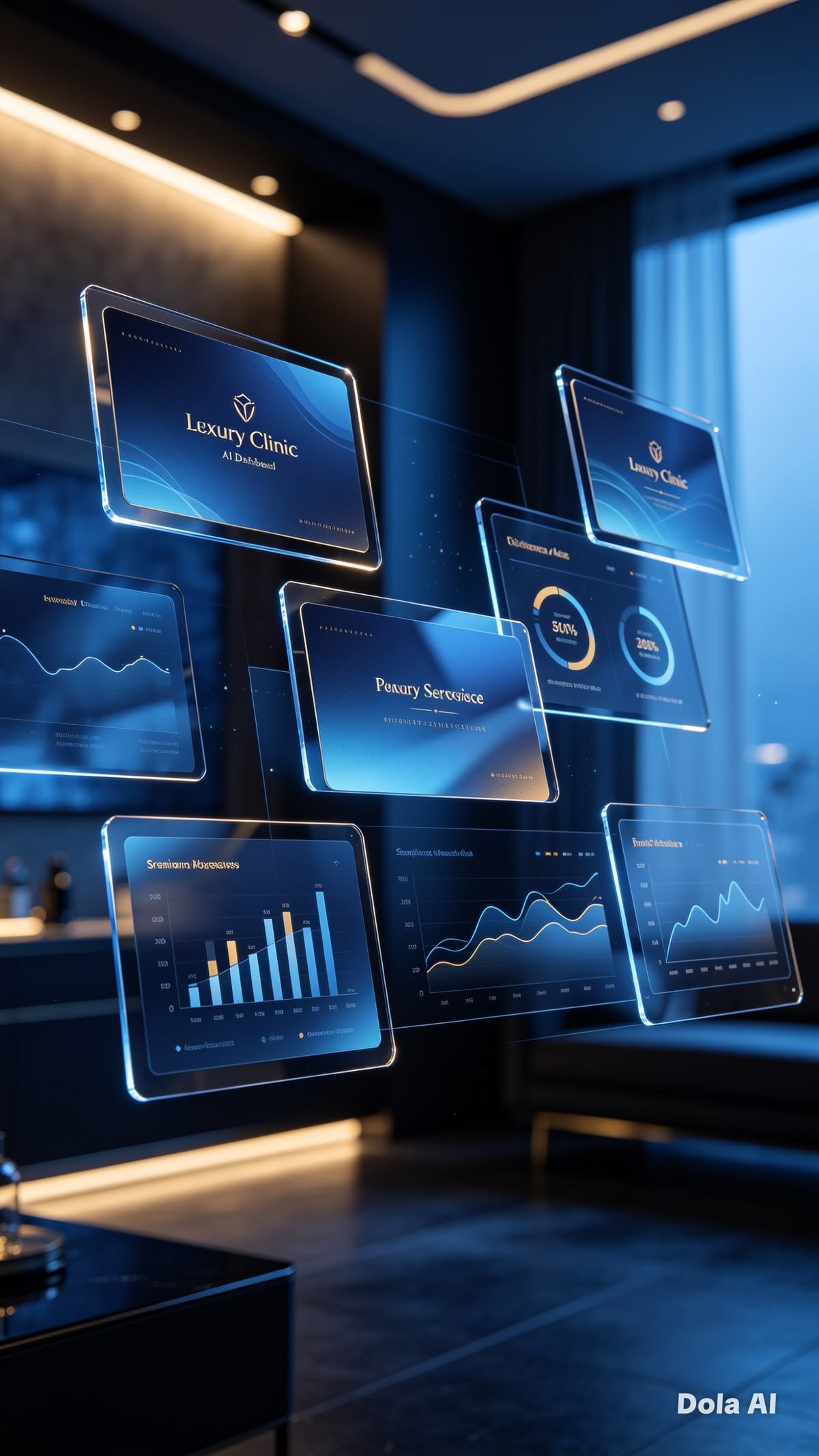 AI data analytics dashboard showing business insights and data trends