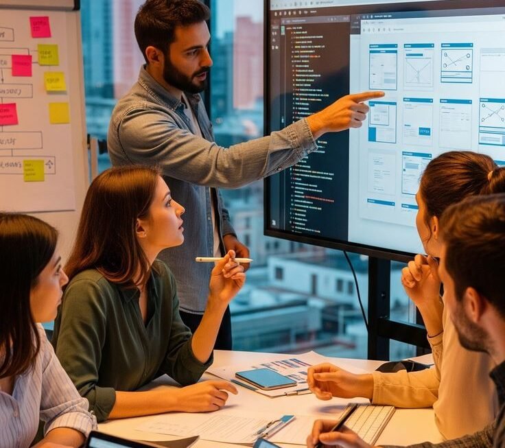 AI mobile app development dashboard showing intelligent app features