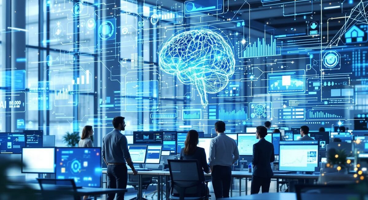 AI healthcare solutions dashboard showing patient management and healthcare analytics
