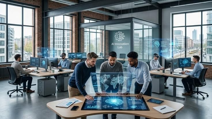 AI logistics solutions dashboard showing route optimization and supply chain analytics