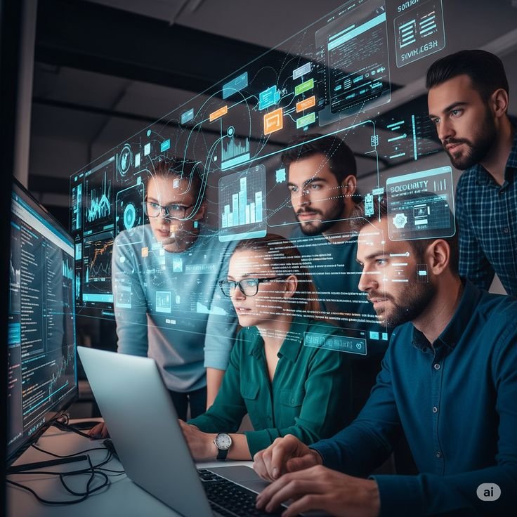 AI website development dashboard showing intelligent website features and analytics