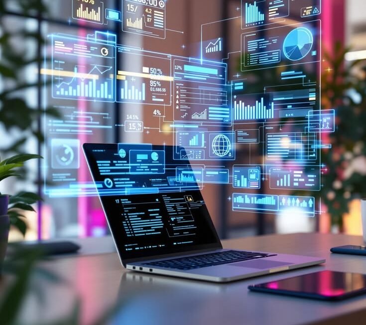 AI retail solutions dashboard showing customer analytics and inventory management